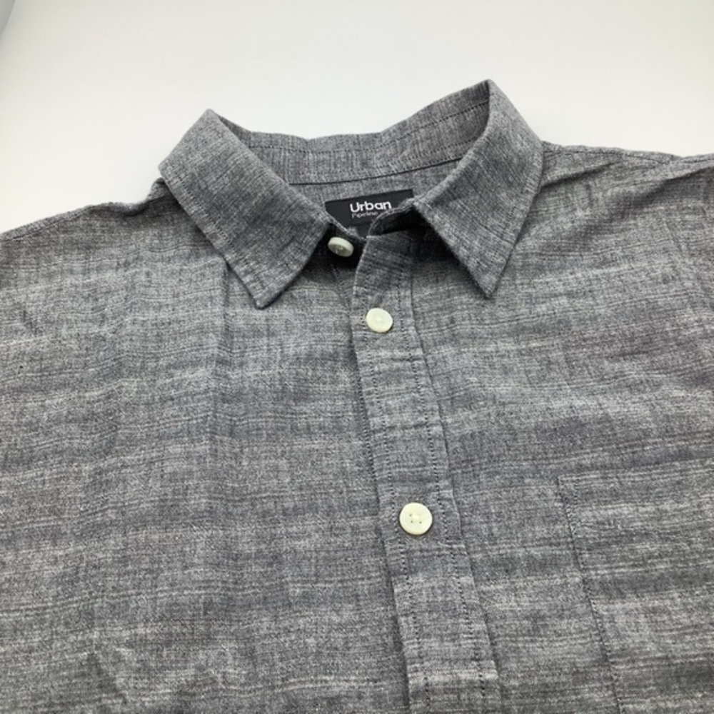 Urban Pipeline Men’s Short Sleeve Grey‎ Button Down Shirt Size Large